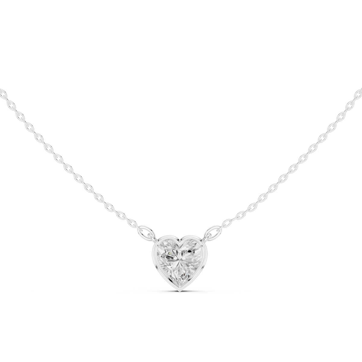 White Colorless 2.50CT Heart Cut Lab Grown Diamond Excellent Pendant - HIGHCARAT DIAMONDS