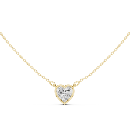 White Colorless 2.50CT Heart Cut Lab Grown Diamond Excellent Pendant - HIGHCARAT DIAMONDS