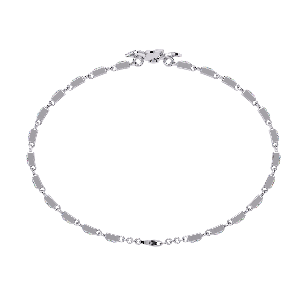 White Colorless Round Cut  Diamond Unique Dainty Cluster Stackable Vintage  Line Bracelet - HIGHCARAT DIAMONDS