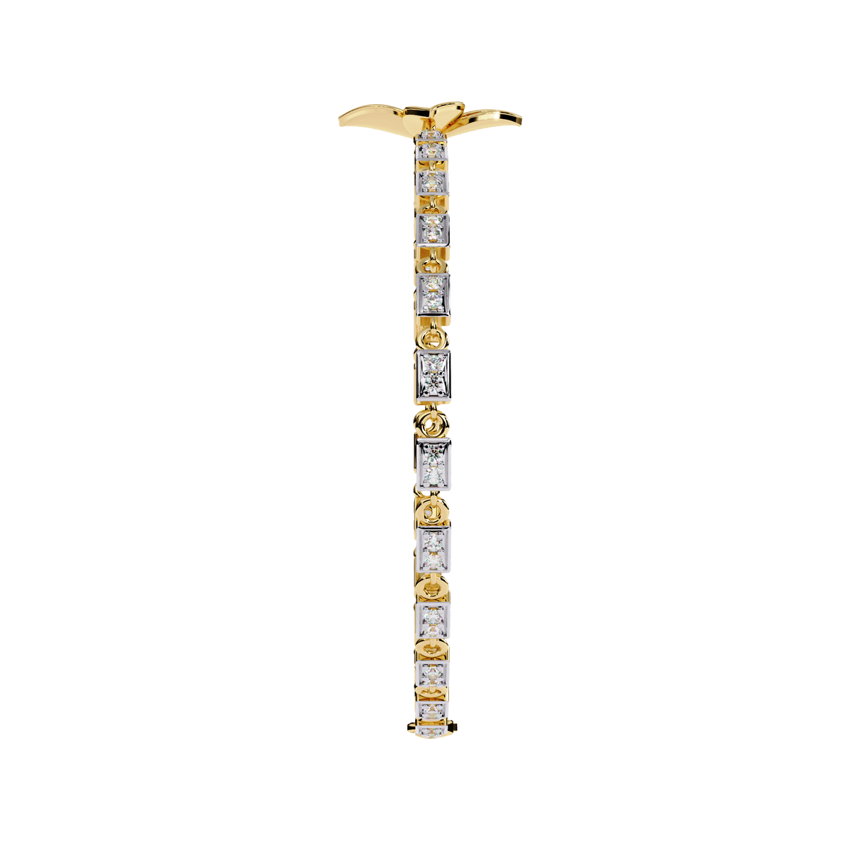 White Colorless Round Cut  Diamond Unique Dainty Cluster Stackable Vintage  Line Bracelet - HIGHCARAT DIAMONDS