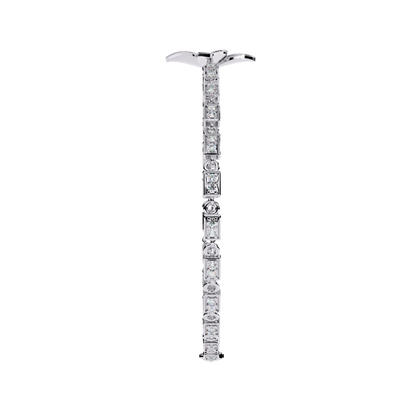 White Colorless Round Cut  Diamond Unique Dainty Cluster Stackable Vintage  Line Bracelet - HIGHCARAT DIAMONDS