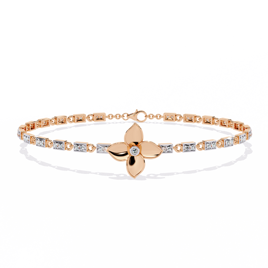 White Colorless Round Cut  Diamond Unique Dainty Cluster Stackable Vintage  Line Bracelet - HIGHCARAT DIAMONDS