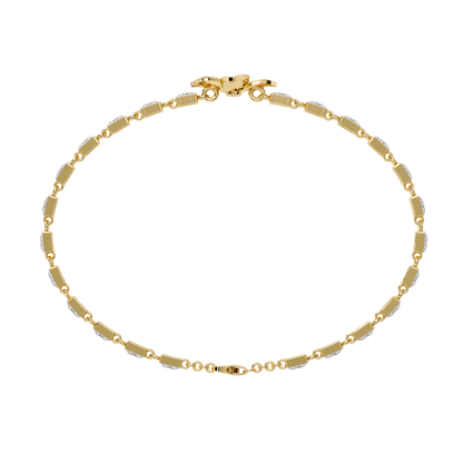 White Colorless Round Cut  Diamond Unique Dainty Cluster Stackable Vintage  Line Bracelet - HIGHCARAT DIAMONDS