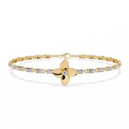 White Colorless Round Cut  Diamond Unique Dainty Cluster Stackable Vintage  Line Bracelet - HIGHCARAT DIAMONDS