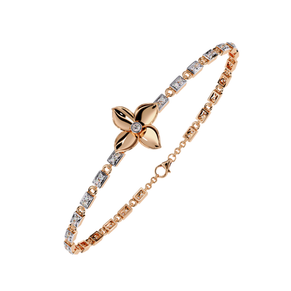 White Colorless Round Cut  Diamond Unique Dainty Cluster Stackable Vintage  Line Bracelet - HIGHCARAT DIAMONDS