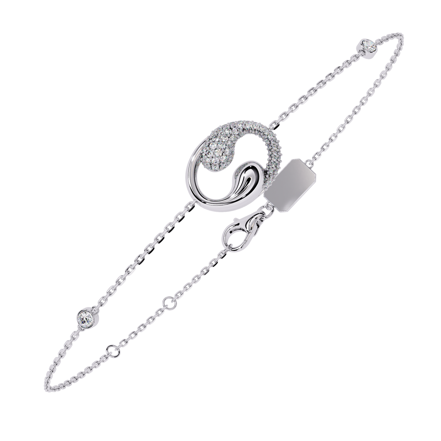 White Colorless Round Cut Lab Grown Diamond Elegant Vintage Classic Stackable Every Day Cuff Bracelet - HIGHCARAT DIAMONDS