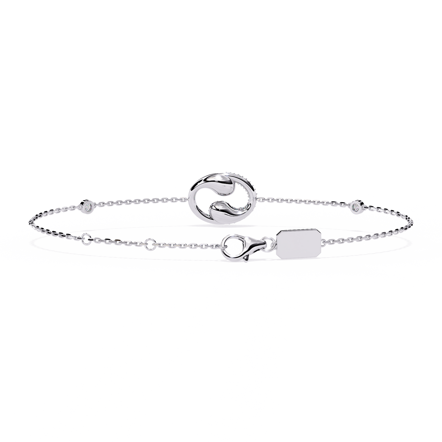 White Colorless Round Cut Lab Grown Diamond Elegant Vintage Classic Stackable Every Day Cuff Bracelet - HIGHCARAT DIAMONDS
