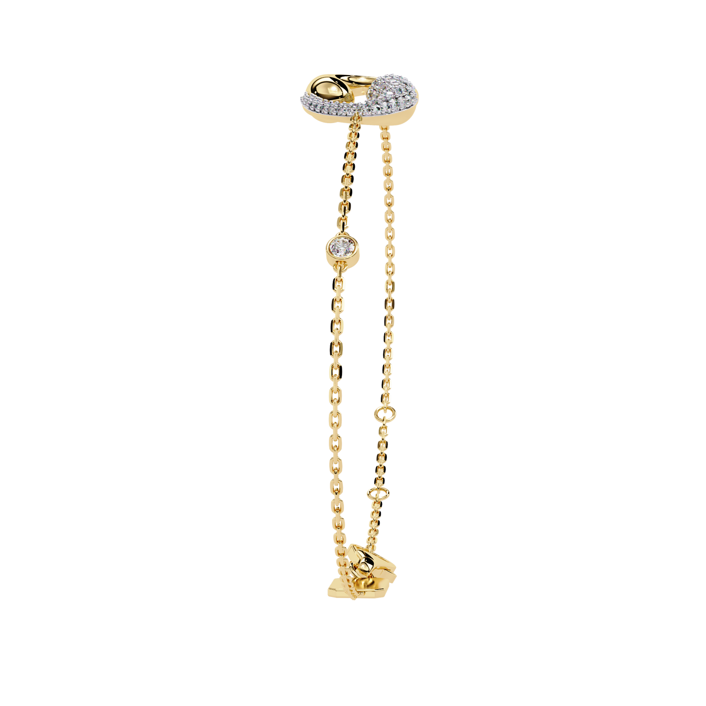 White Colorless Round Cut Lab Grown Diamond Elegant Vintage Classic Stackable Every Day Cuff Bracelet - HIGHCARAT DIAMONDS