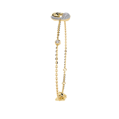 White Colorless Round Cut Lab Grown Diamond Elegant Vintage Classic Stackable Every Day Cuff Bracelet - HIGHCARAT DIAMONDS