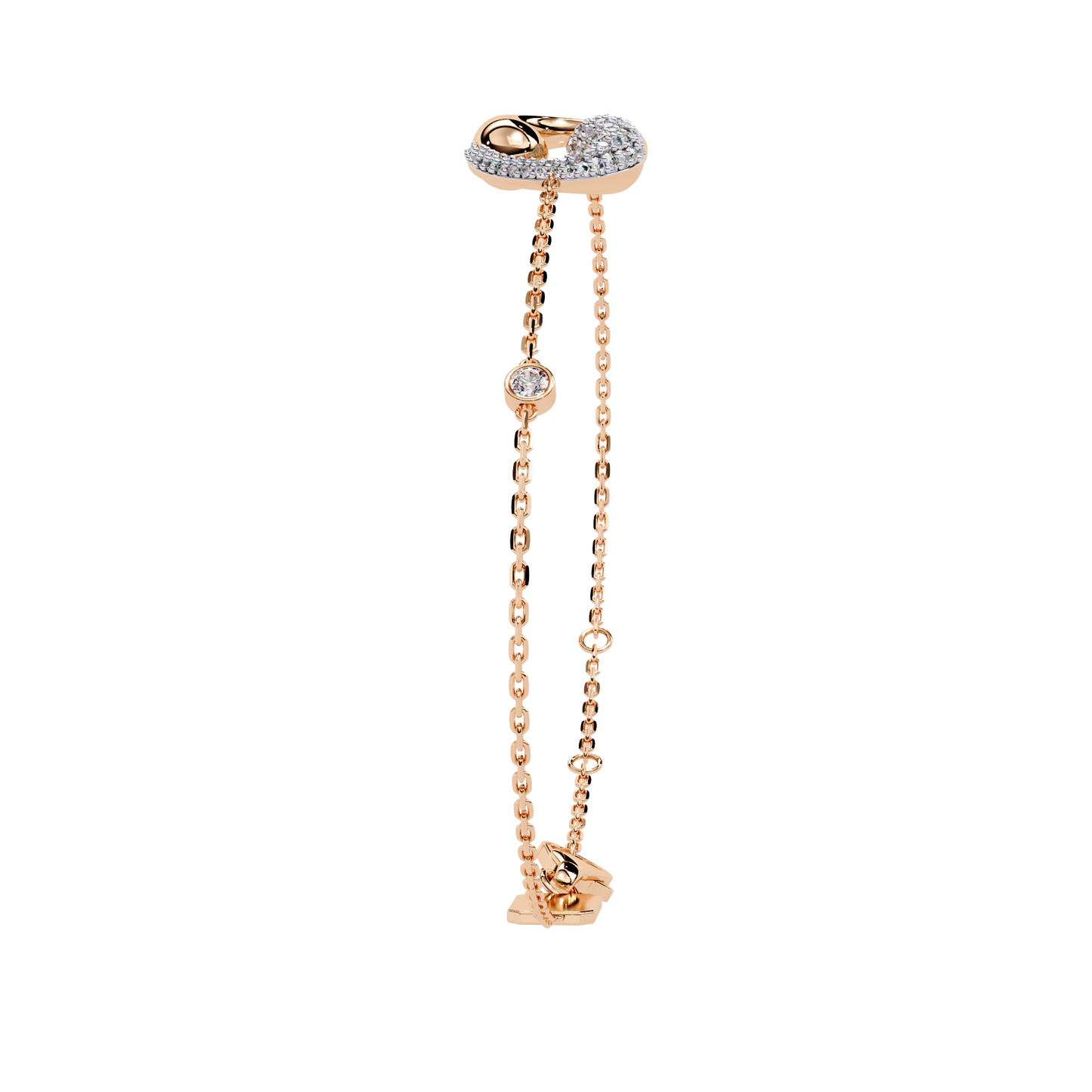 White Colorless Round Cut Lab Grown Diamond Elegant Vintage Classic Stackable Every Day Cuff Bracelet - HIGHCARAT DIAMONDS