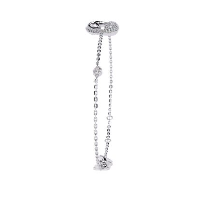White Colorless Round Cut Lab Grown Diamond Elegant Vintage Classic Stackable Every Day Cuff Bracelet - HIGHCARAT DIAMONDS