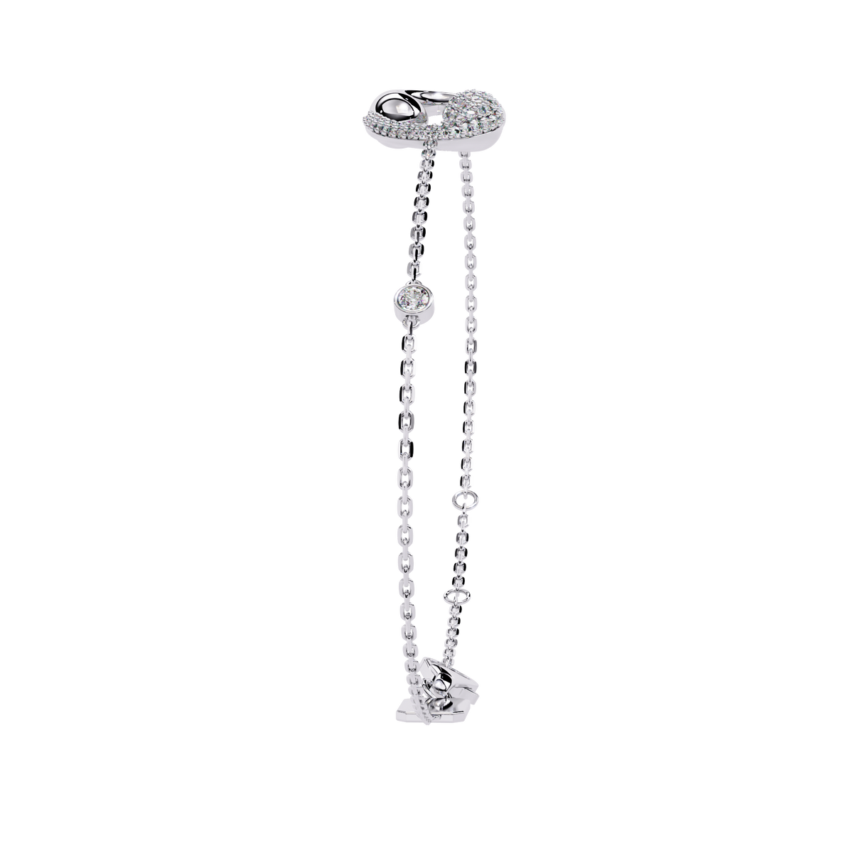 White Colorless Round Cut Lab Grown Diamond Elegant Vintage Classic Stackable Every Day Cuff Bracelet - HIGHCARAT DIAMONDS