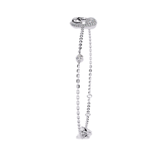 White Colorless Round Cut Lab Grown Diamond Elegant Vintage Classic Stackable Every Day Cuff Bracelet - HIGHCARAT DIAMONDS
