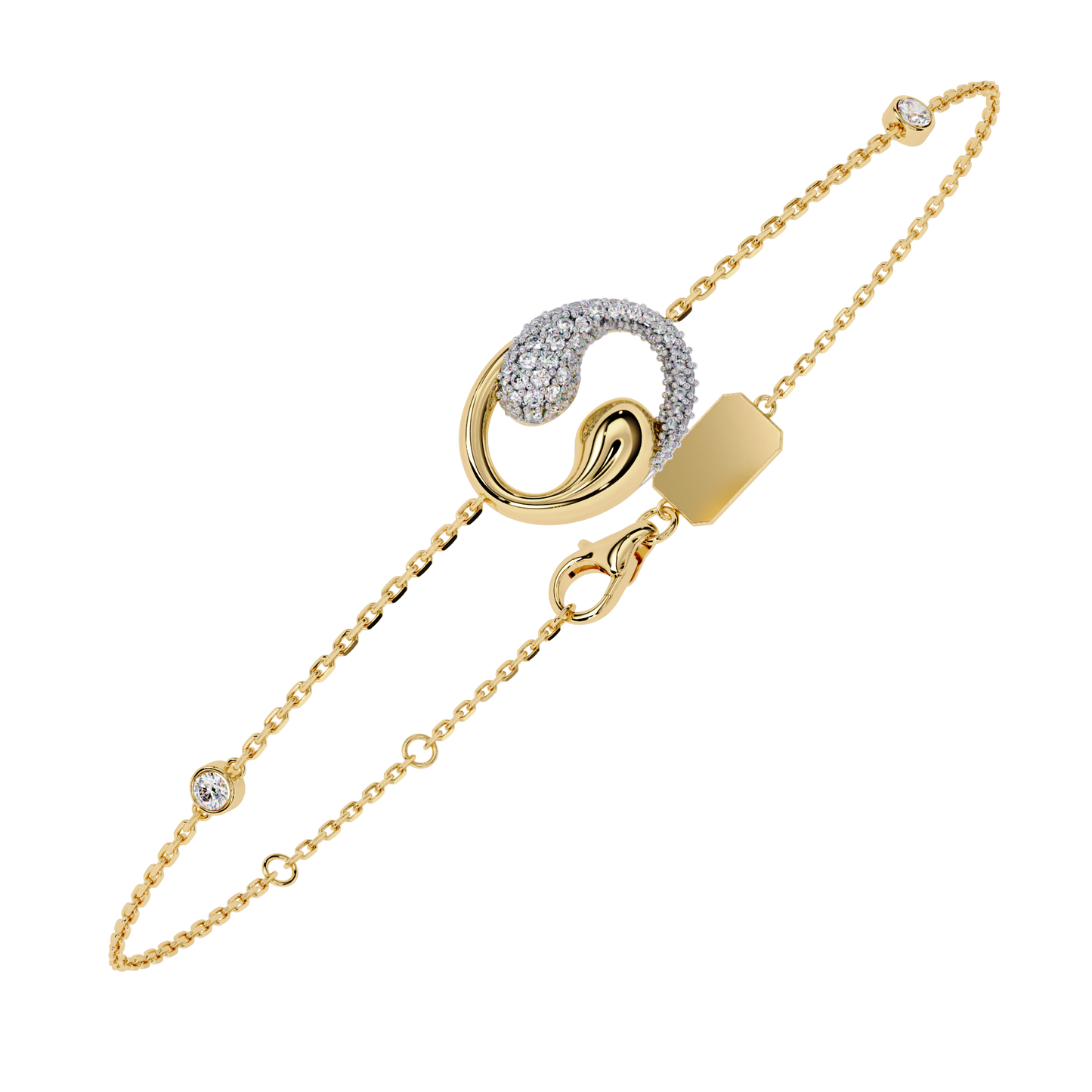 White Colorless Round Cut Lab Grown Diamond Elegant Vintage Classic Stackable Every Day Cuff Bracelet - HIGHCARAT DIAMONDS