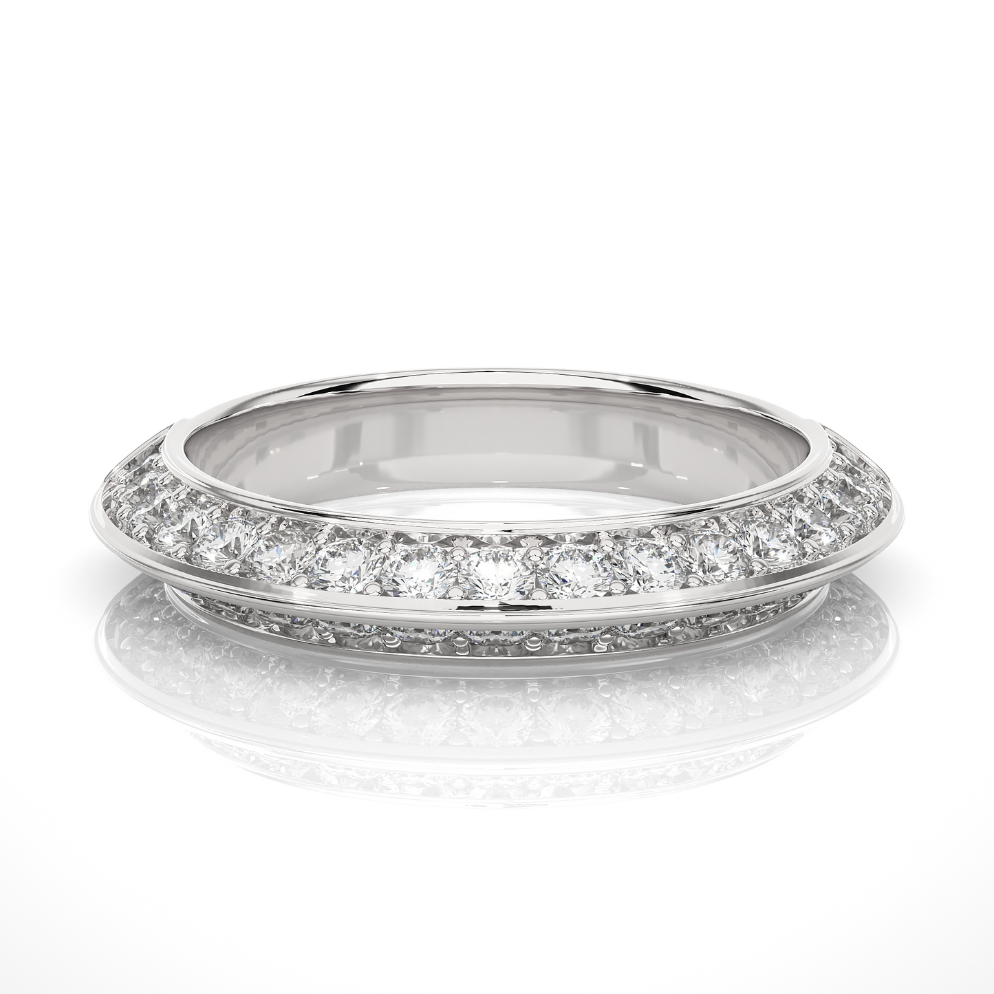 White Gold Diamond Eternity Band Ring Full Pave Set Brilliant Round-Cut Diamond Luxury Wedding or Anniversary Ring for Women - HIGHCARAT DIAMONDS