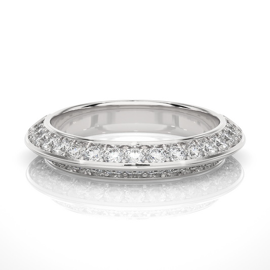 White Gold Diamond Eternity Band Ring Full Pave Set Brilliant Round-Cut Diamond Luxury Wedding or Anniversary Ring for Women - HIGHCARAT DIAMONDS