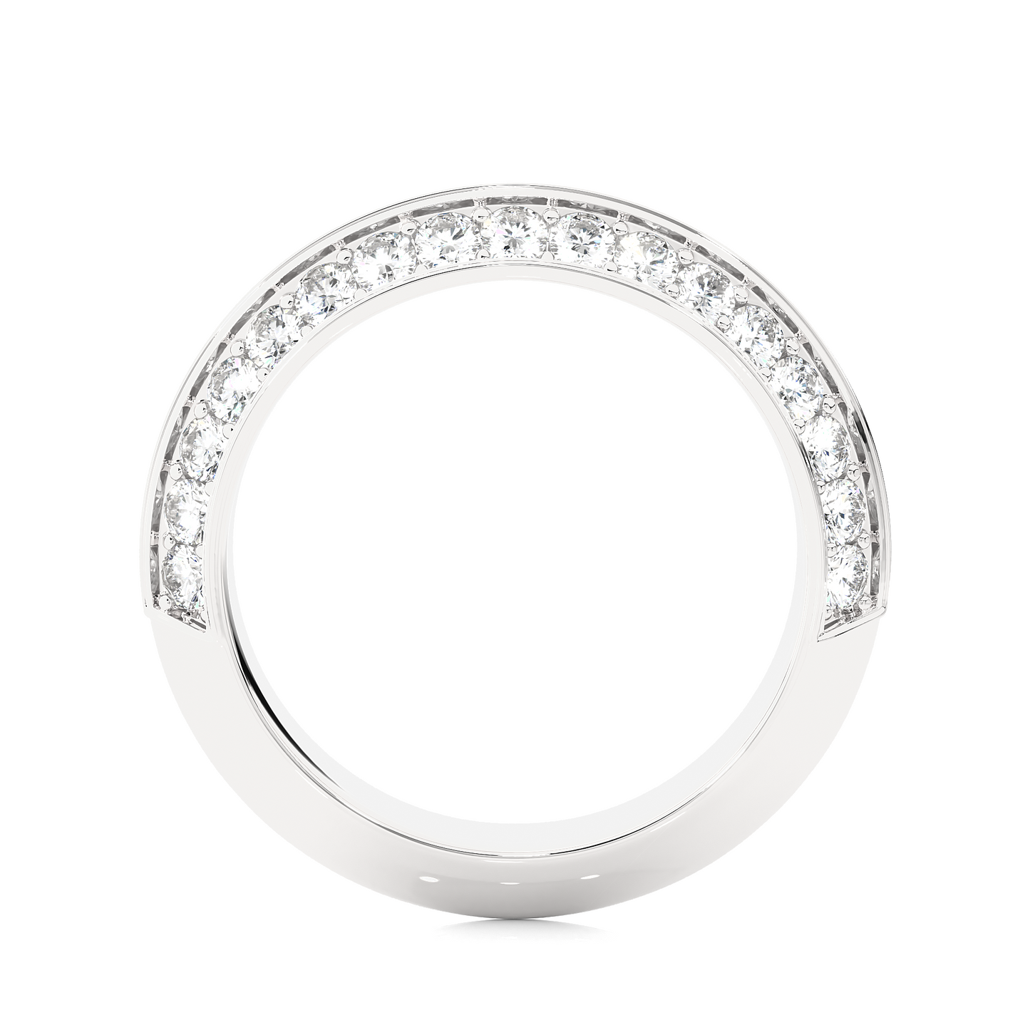 White Gold Diamond Eternity Band Ring Full Pave Set Brilliant Round-Cut Diamond Luxury Wedding or Anniversary Ring for Women - HIGHCARAT DIAMONDS