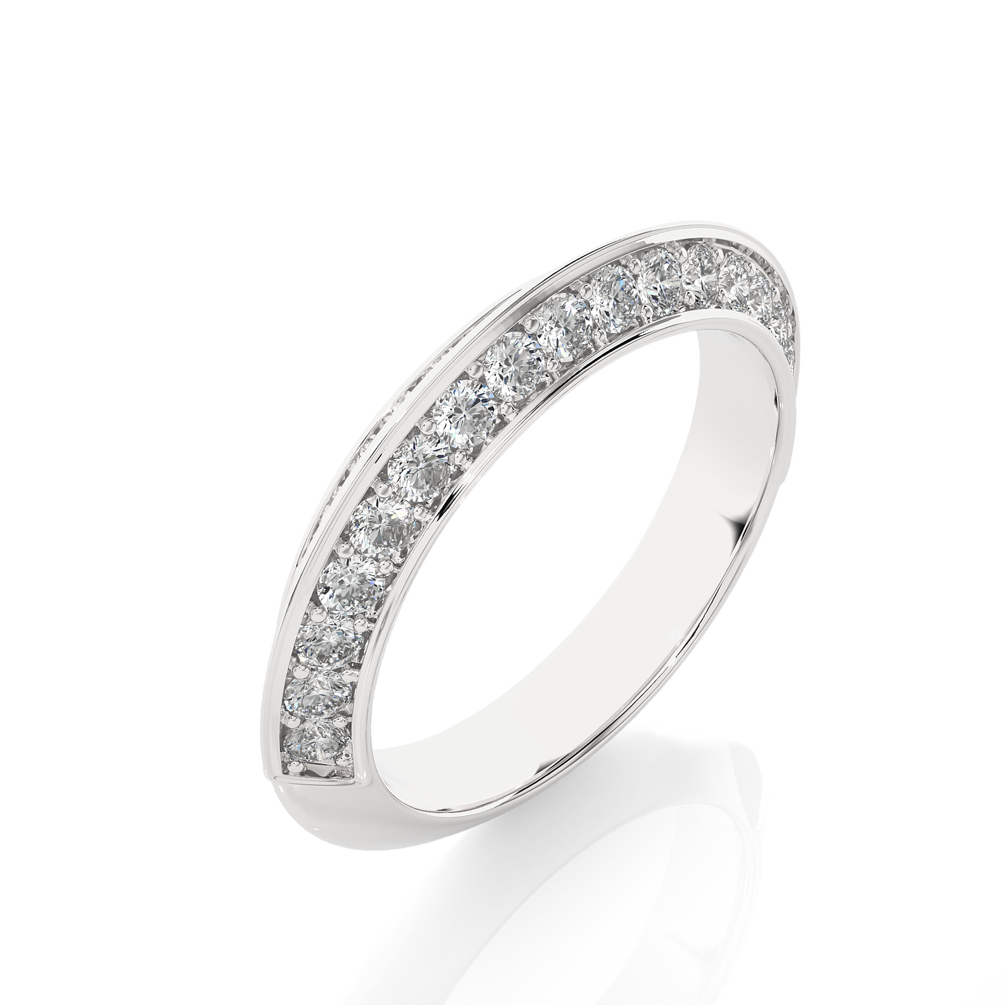 White Gold Diamond Eternity Band Ring Full Pave Set Brilliant Round-Cut Diamond Luxury Wedding or Anniversary Ring for Women - HIGHCARAT DIAMONDS