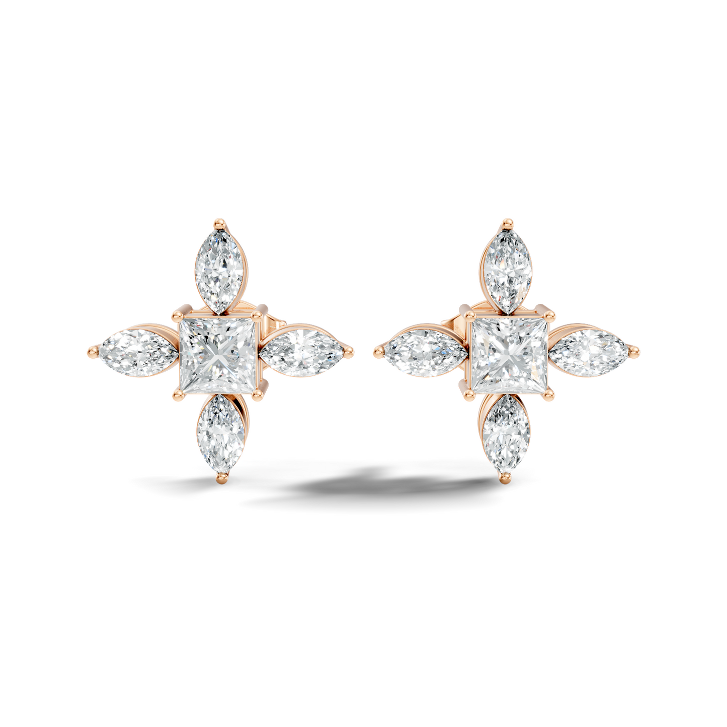 Princess & Marquise Cut 1.90 Ct Lab grown Diamond New Arrival Shinning Sparkle Diamond Earrings For Daily Wear - HIGHCARAT DIAMONDS