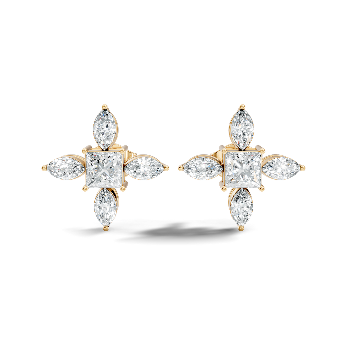 Princess & Marquise Cut 1.90 Ct Lab grown Diamond New Arrival Shinning Sparkle Diamond Earrings For Daily Wear - HIGHCARAT DIAMONDS
