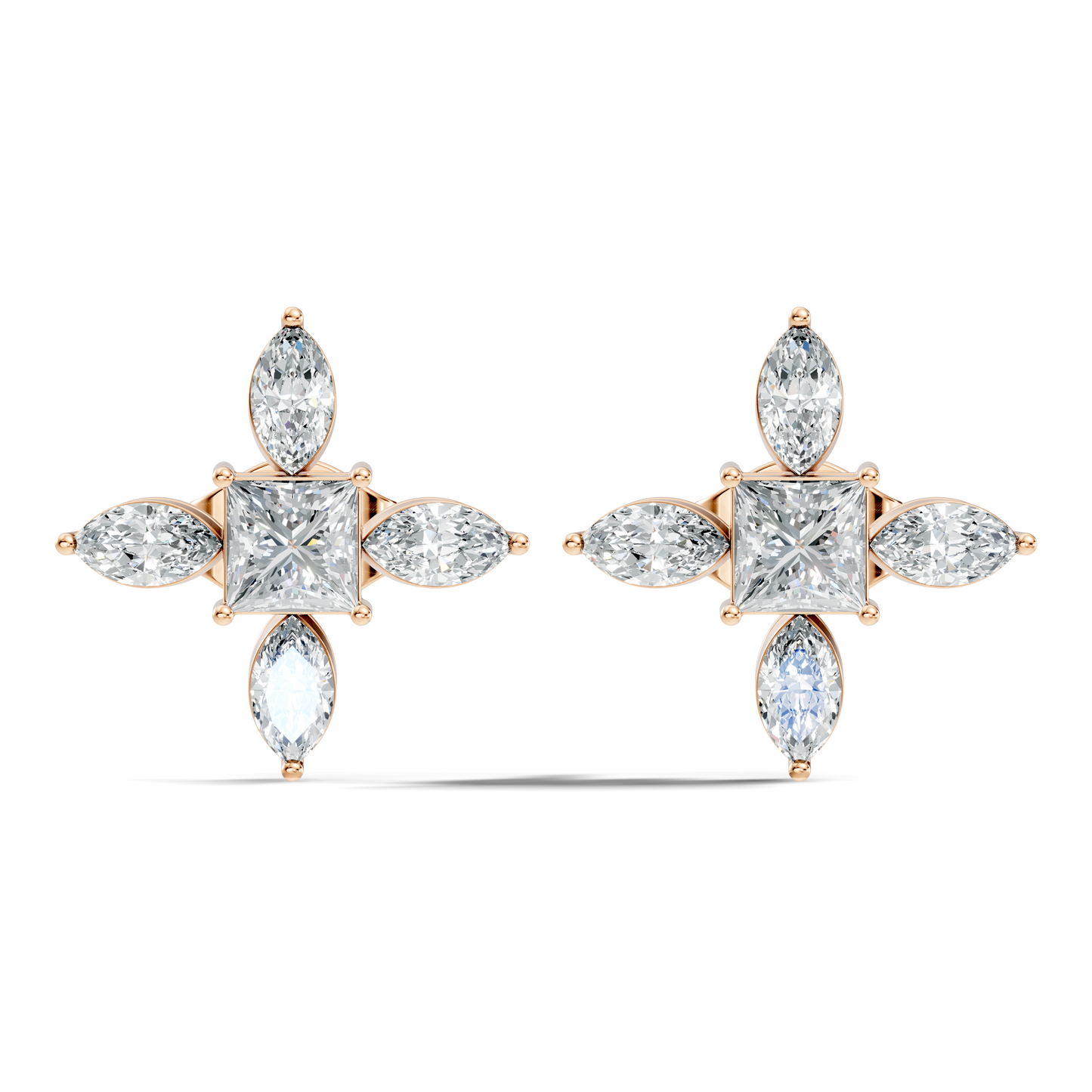 Princess & Marquise Cut 1.90 Ct Lab grown Diamond New Arrival Shinning Sparkle Diamond Earrings For Daily Wear - HIGHCARAT DIAMONDS