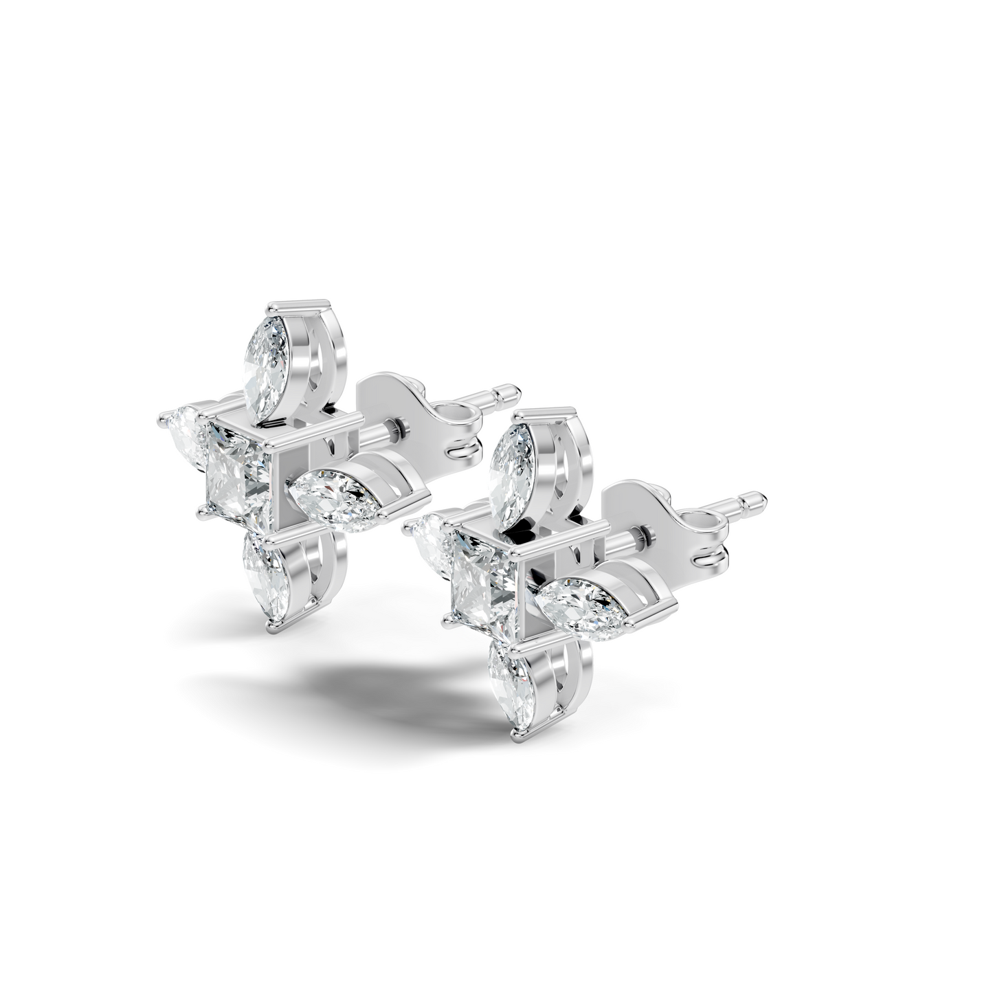 Princess & Marquise Cut 1.90 Ct Lab grown Diamond New Arrival Shinning Sparkle Diamond Earrings For Daily Wear - HIGHCARAT DIAMONDS