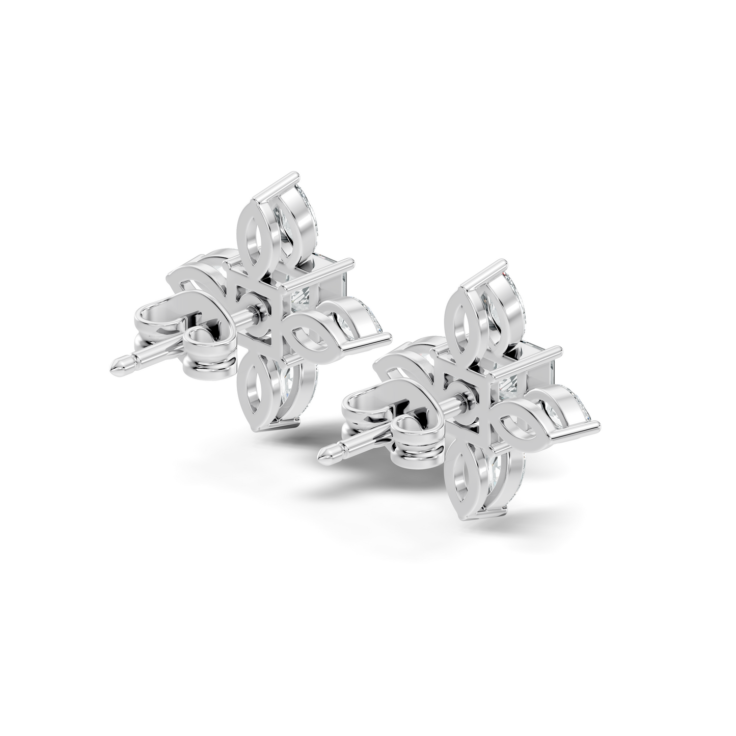 Princess & Marquise Cut 1.90 Ct Lab grown Diamond New Arrival Shinning Sparkle Diamond Earrings For Daily Wear - HIGHCARAT DIAMONDS