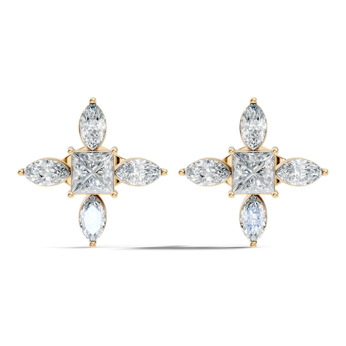 Princess & Marquise Cut 1.90 Ct Lab grown Diamond New Arrival Shinning Sparkle Diamond Earrings For Daily Wear - HIGHCARAT DIAMONDS