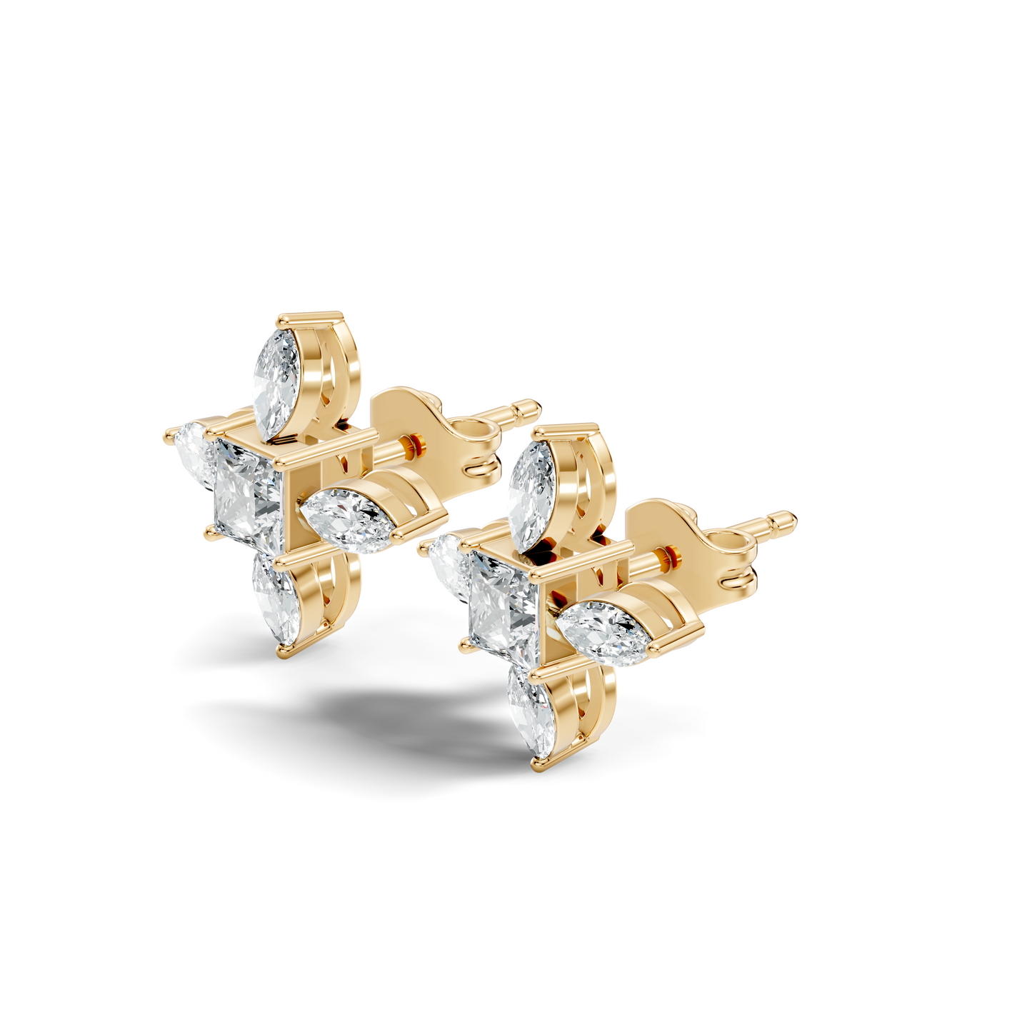 Princess & Marquise Cut 1.90 Ct Lab grown Diamond New Arrival Shinning Sparkle Diamond Earrings For Daily Wear - HIGHCARAT DIAMONDS