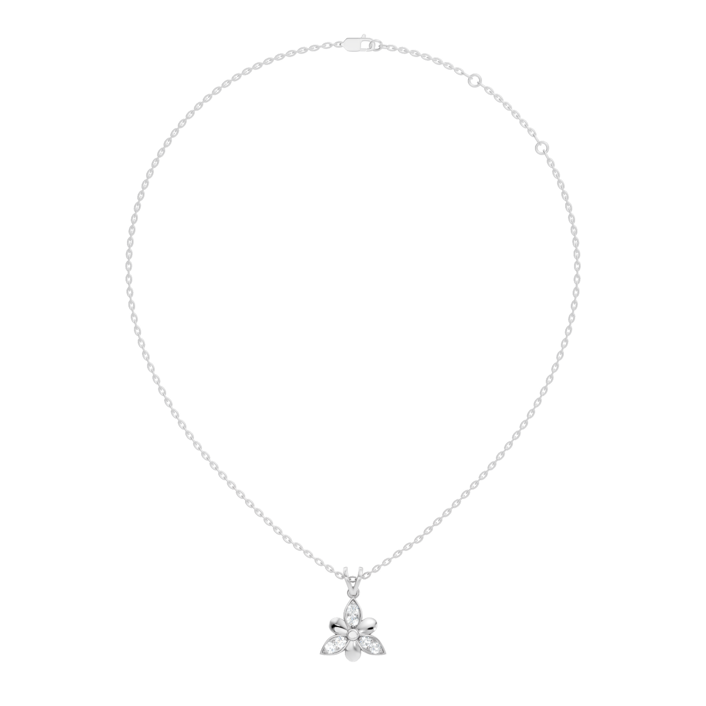 White Gold Vintage Pendant with Diamond Elegant Floral Design Perfect Gift For Annversary