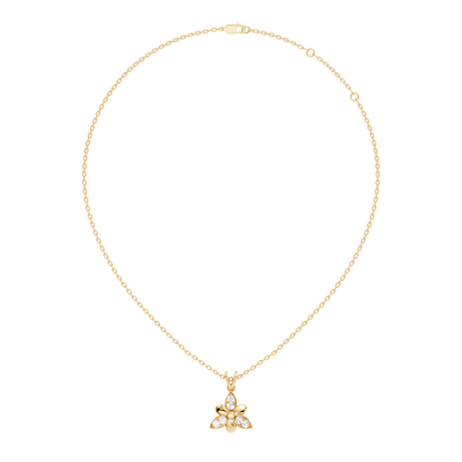 White Gold Vintage Pendant with Diamond Elegant Floral Design Perfect Gift For Annversary