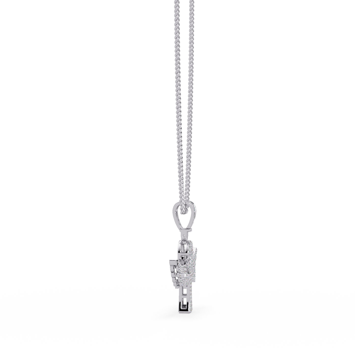 Winged Ankh Lab Grown Diamond Pendant Necklace - HIGHCARAT DIAMONDS