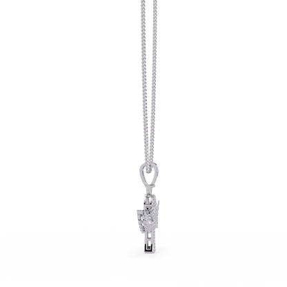 Winged Ankh Lab Grown Diamond Pendant Necklace - HIGHCARAT DIAMONDS