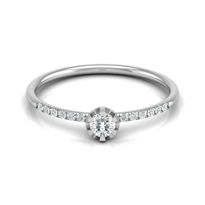 Women Unique Round Cut Lab Grown Diamond Accented Ring