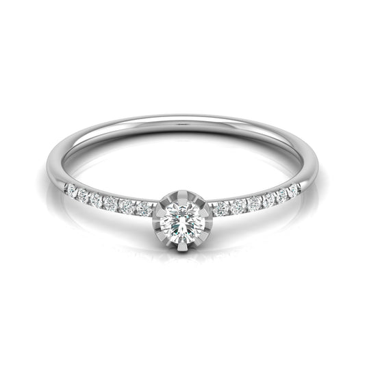 Women Unique Round Cut Lab Grown Diamond Accented Ring - HIGHCARAT DIAMONDS