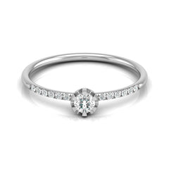 Women Unique Round Cut Lab Grown Diamond Accented Ring - HIGHCARAT DIAMONDS