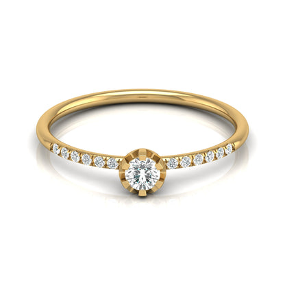 Women Unique Round Cut Lab Grown Diamond Accented Ring