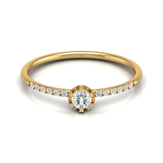 Women Unique Round Cut Lab Grown Diamond Accented Ring - HIGHCARAT DIAMONDS