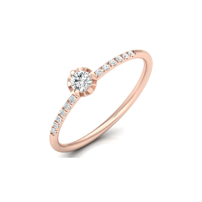 Women Unique Round Cut Lab Grown Diamond Accented Ring