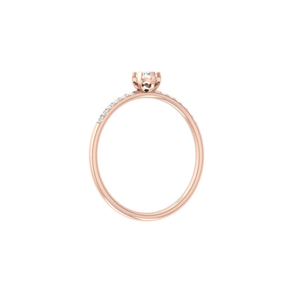 Women Unique Round Cut Lab Grown Diamond Accented Ring - HIGHCARAT DIAMONDS
