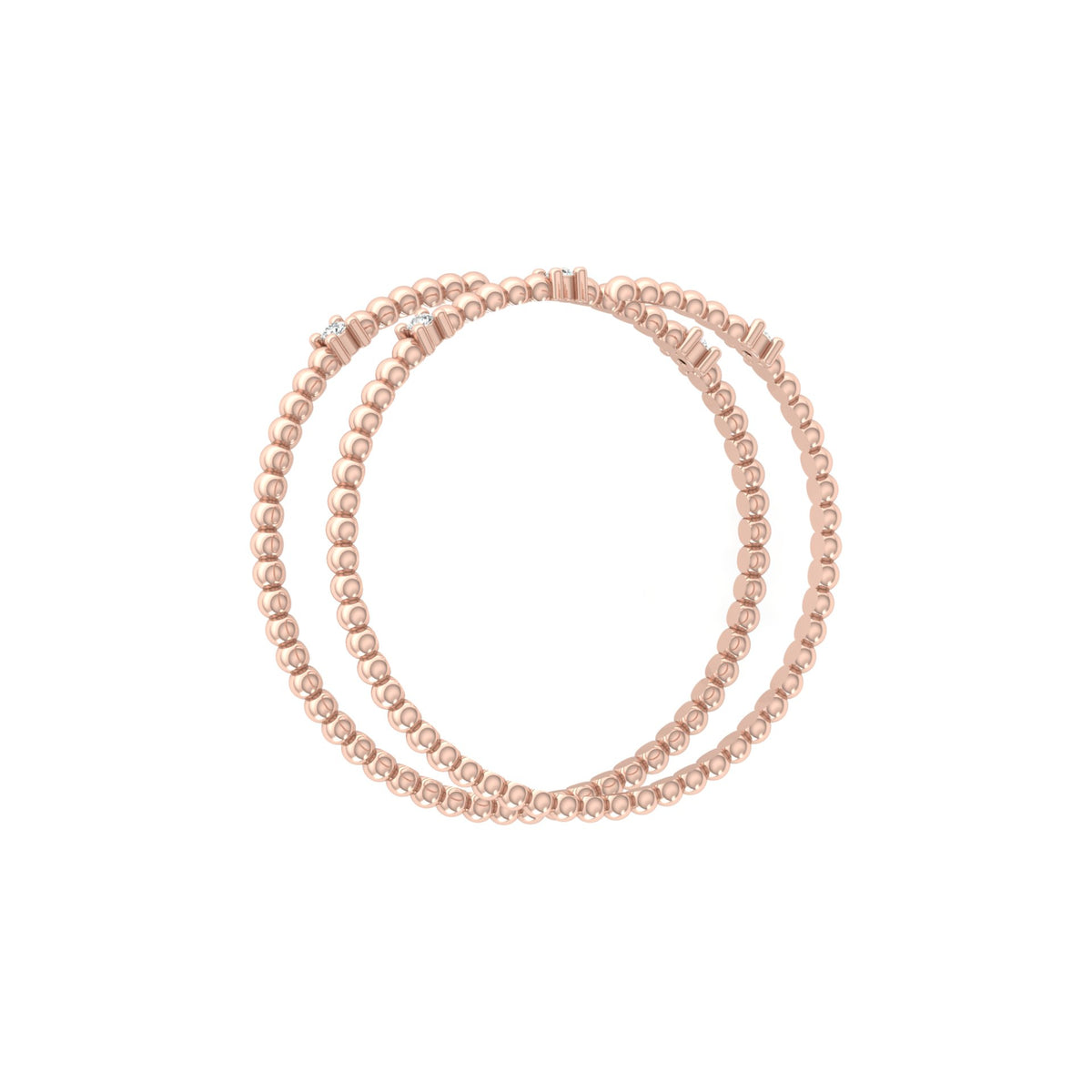 Wrap-Style Beaded Diamond Ring In 14K Solid Gold Modern Spiral Design Gift For Her - HIGHCARAT DIAMONDS