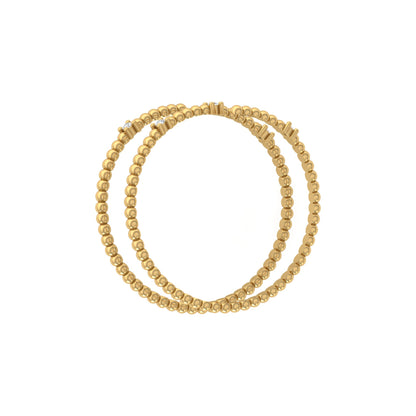 Wrap-Style Beaded Diamond Ring In 14K Solid Gold Modern Spiral Design Gift For Her