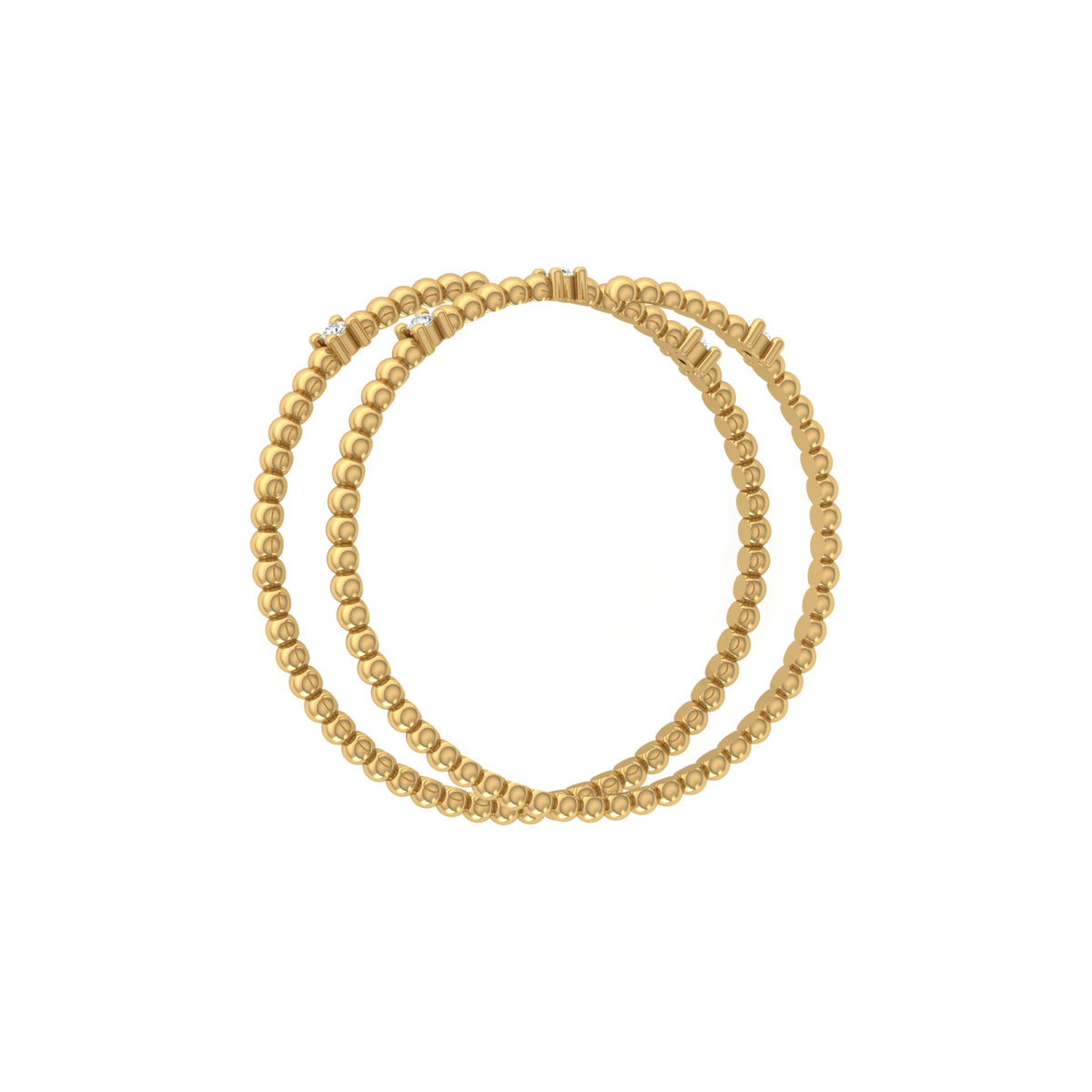 Wrap-Style Beaded Diamond Ring In 14K Solid Gold Modern Spiral Design Gift For Her - HIGHCARAT DIAMONDS