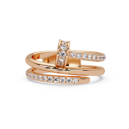 Wrap Style Lab Grown Diamond Double Band Ring - HIGHCARAT DIAMONDS