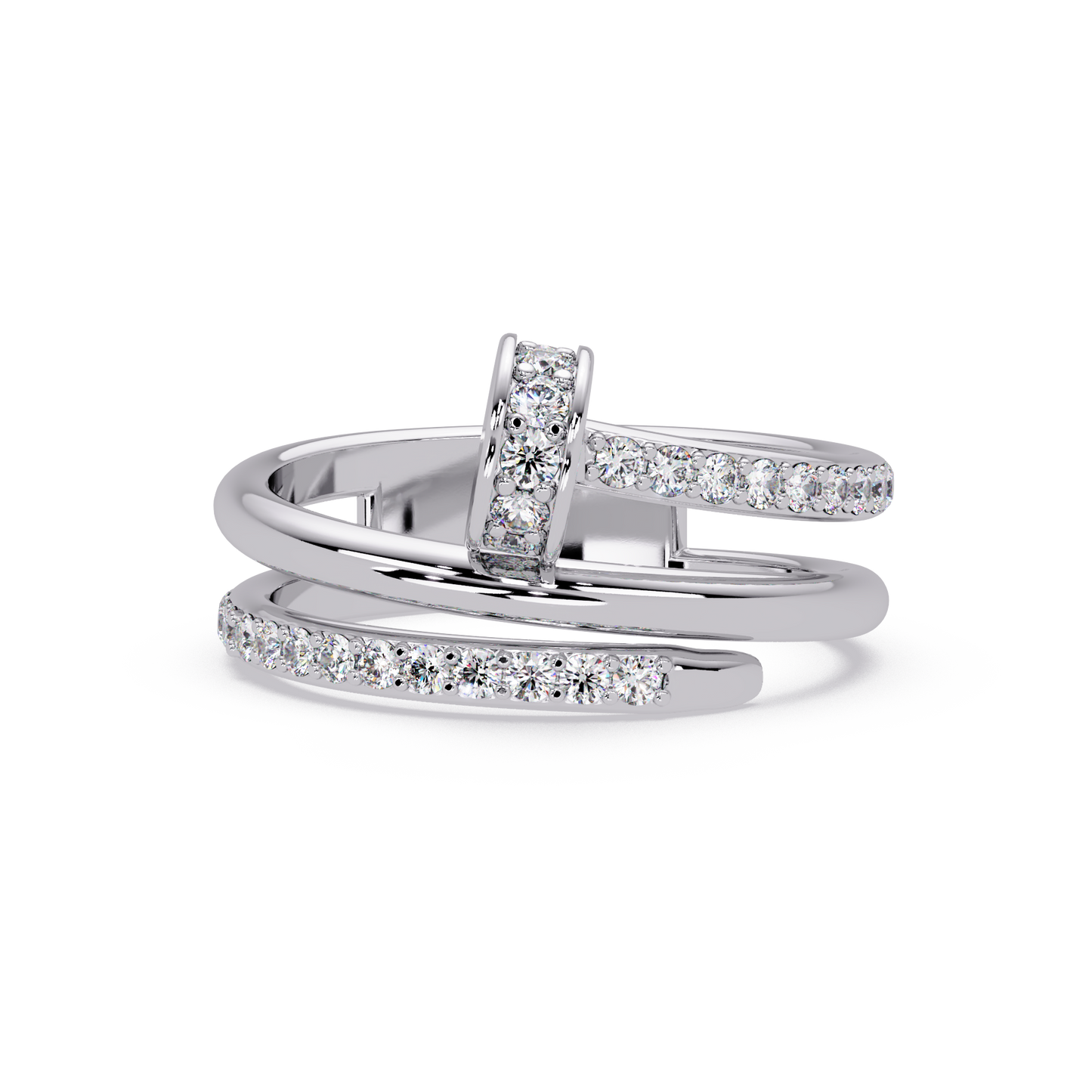 Wrap Style Lab Grown Diamond Double Band Ring - HIGHCARAT DIAMONDS
