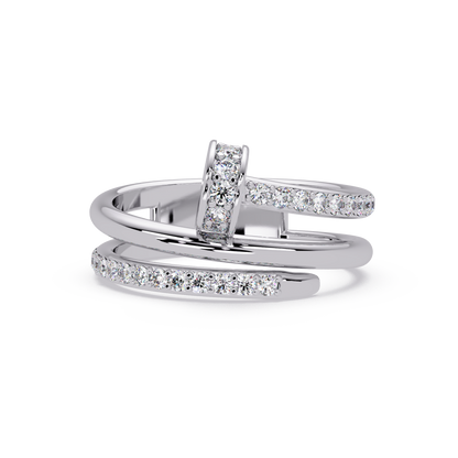 Wrap Style Lab Grown Diamond Double Band Ring - HIGHCARAT DIAMONDS