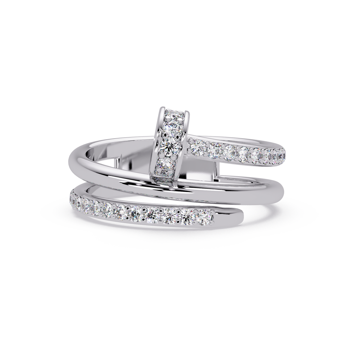 Wrap Style Lab Grown Diamond Double Band Ring - HIGHCARAT DIAMONDS