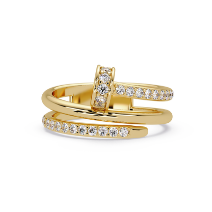 Wrap Style Lab Grown Diamond Double Band Ring - HIGHCARAT DIAMONDS
