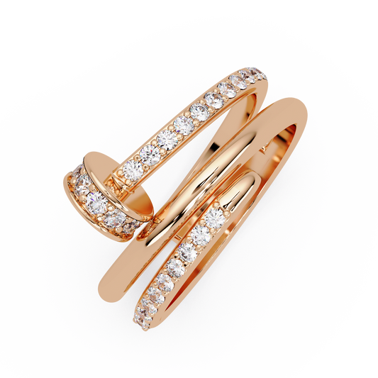 Wrap Style Lab Grown Diamond Double Band Ring - HIGHCARAT DIAMONDS
