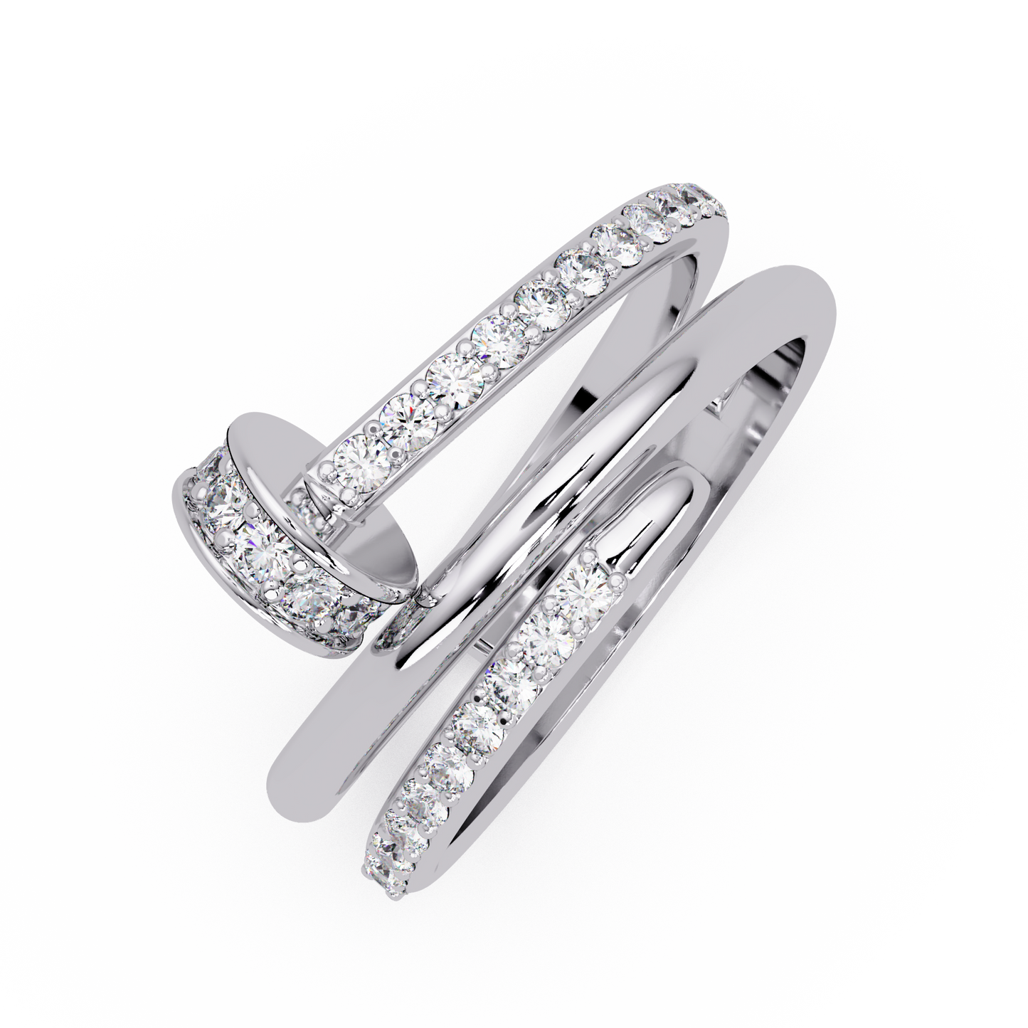 Wrap Style Lab Grown Diamond Double Band Ring - HIGHCARAT DIAMONDS